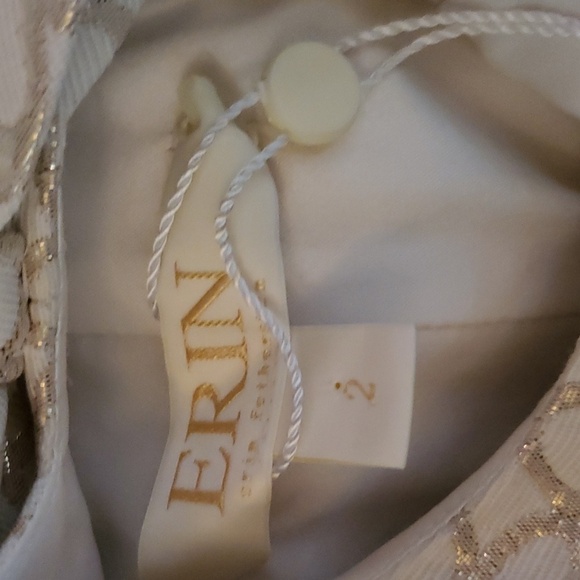 ERIN Gold and Cream Bow Cut-Out Dress NWOT - Picture 6 of 6